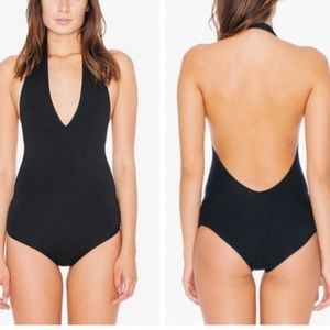 American Apparel black halter bodysuit